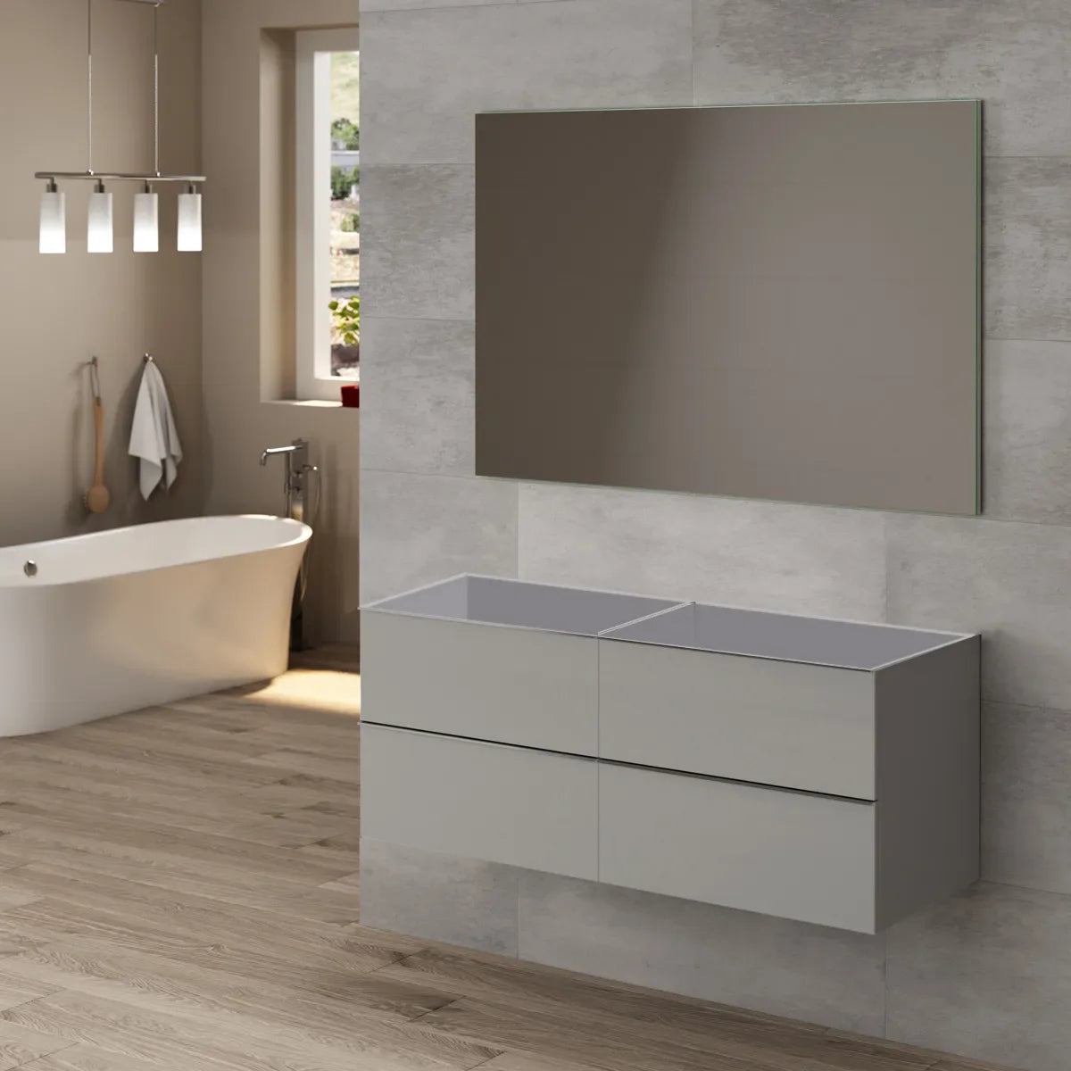 Kommode 120 cm Tenfors Harmoni Grå Mat 4 skuffer