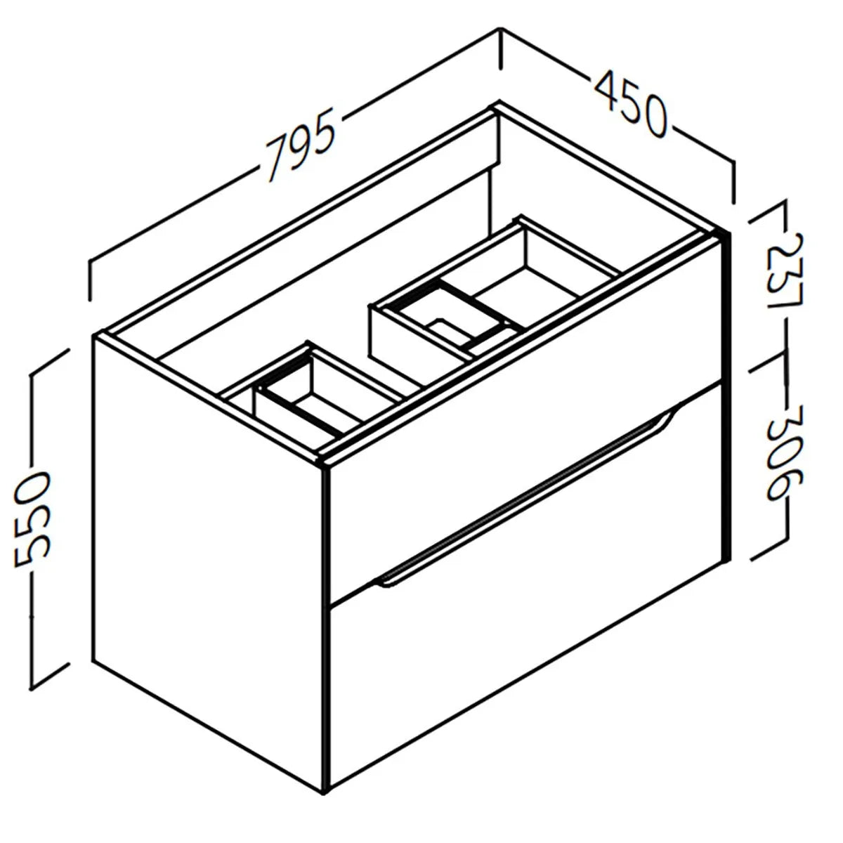 Kommod 80 cm Tenfors Sahara Svart Matt