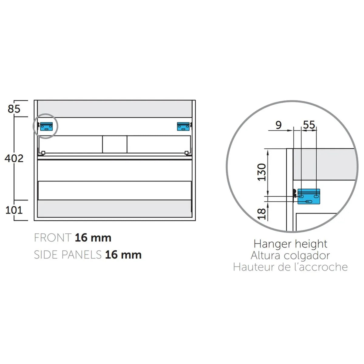 Kommode & Håndvask 60 cm Tenfors Nordlig Beige Mink
