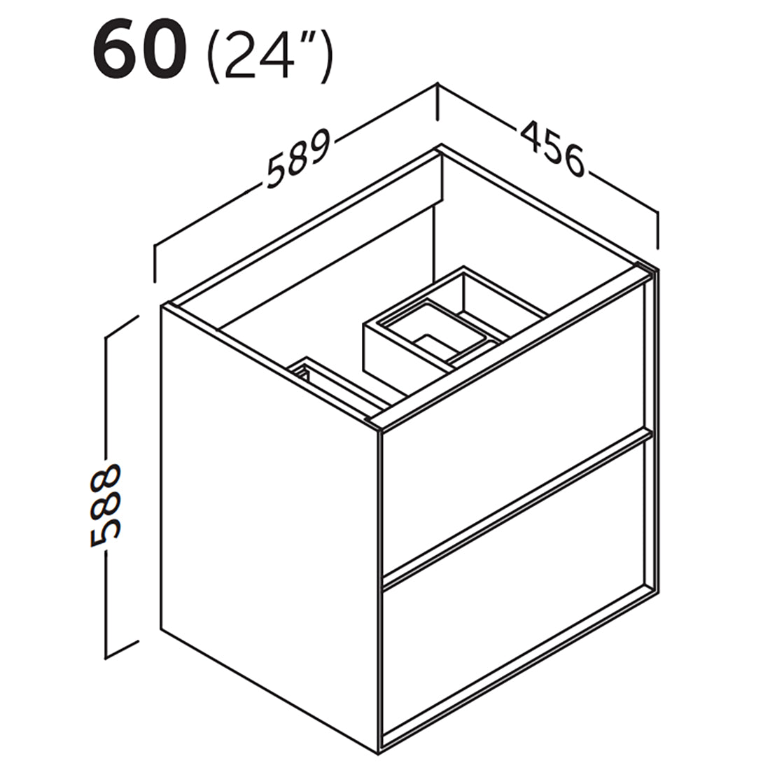 Kommode & Håndvask 60 cm Tenfors Nordlig Eg