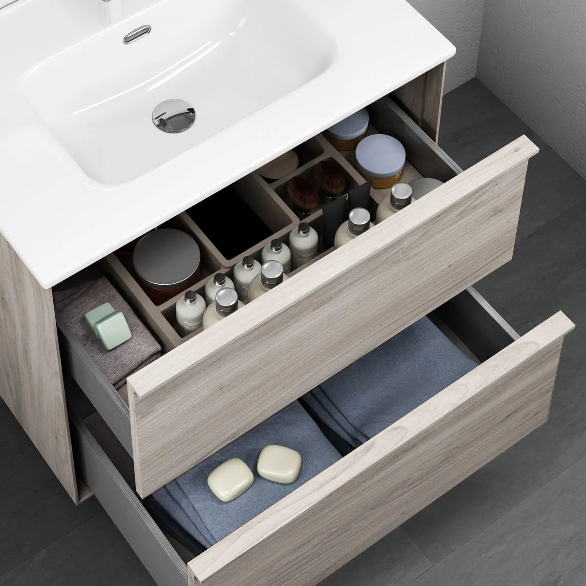 Kommode & Håndvask 60 cm Tenfors Nordlig Grå Furu