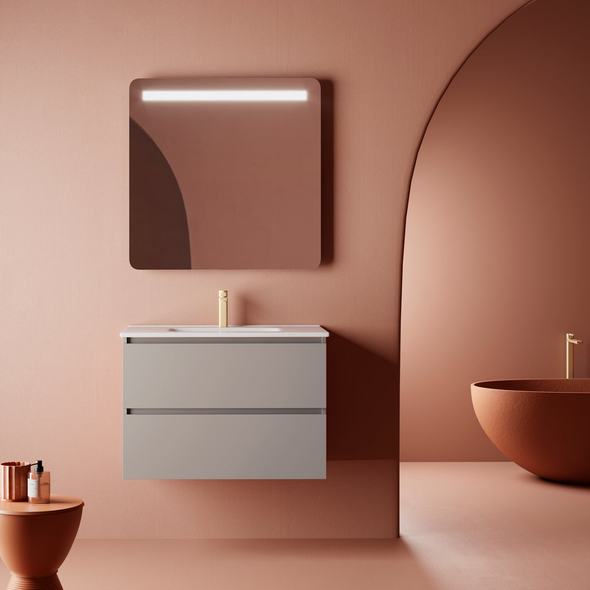 Kommode & Håndvask 80 cm Tenfors Viken Grå Mat