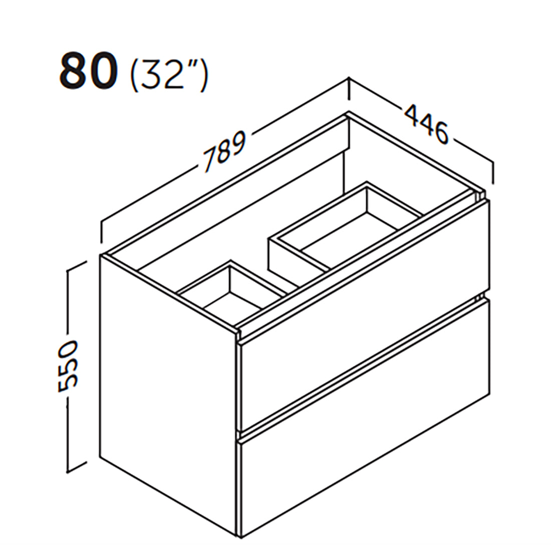 Kommode & Håndvask 80 cm Tenfors Viken Grå Mat