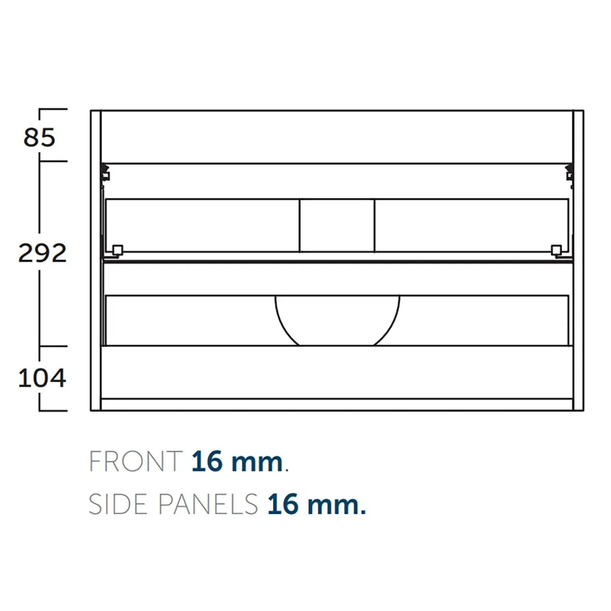 Kommode 60 cm Tenfors Harmoni Grå Mat
