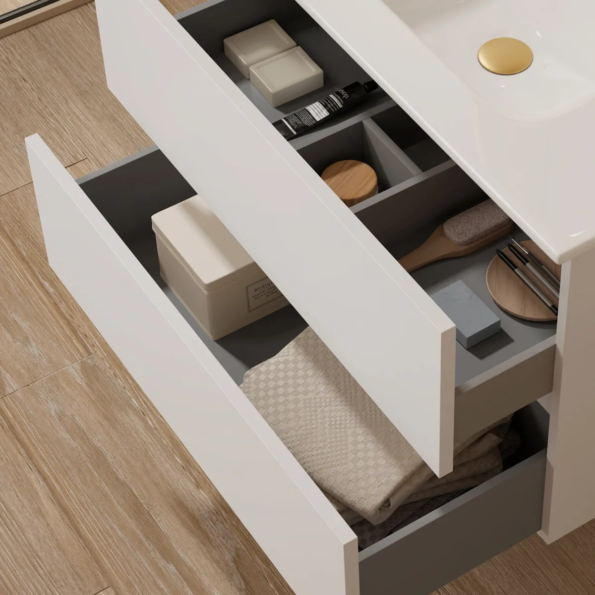 Kommode & Håndvask 120 cm Tenfors Viken Hvid Mat 4 skuffer