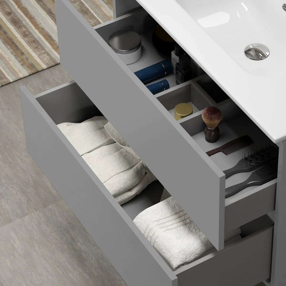 Kommode & Håndvask 80 cm Tenfors Viken Grå Mat