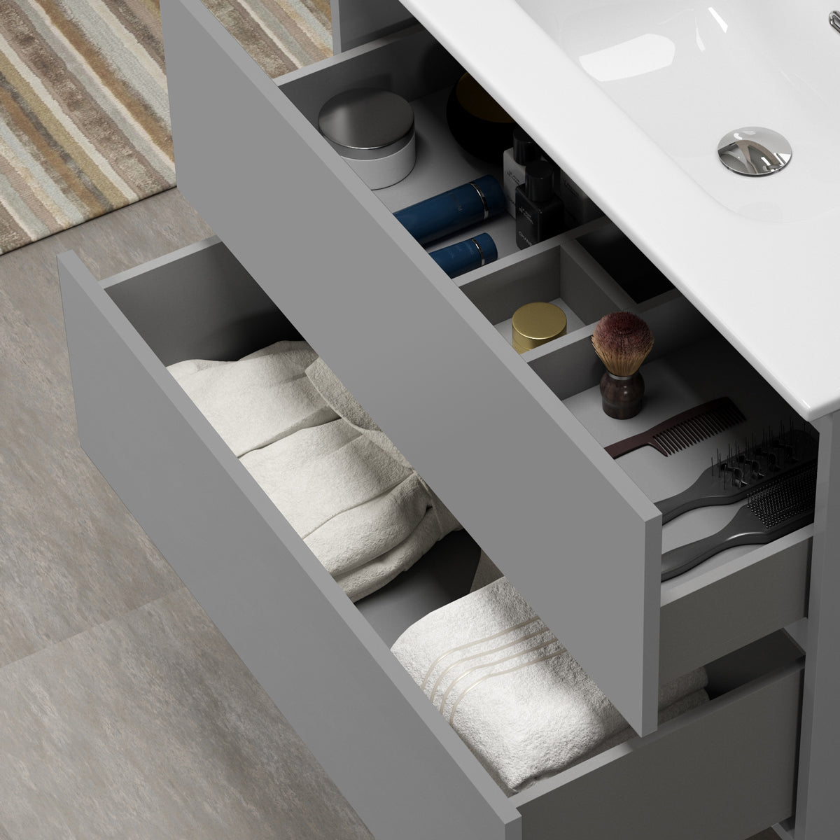 Kommode & Håndvask 60 cm Tenfors Viken Grå Mat