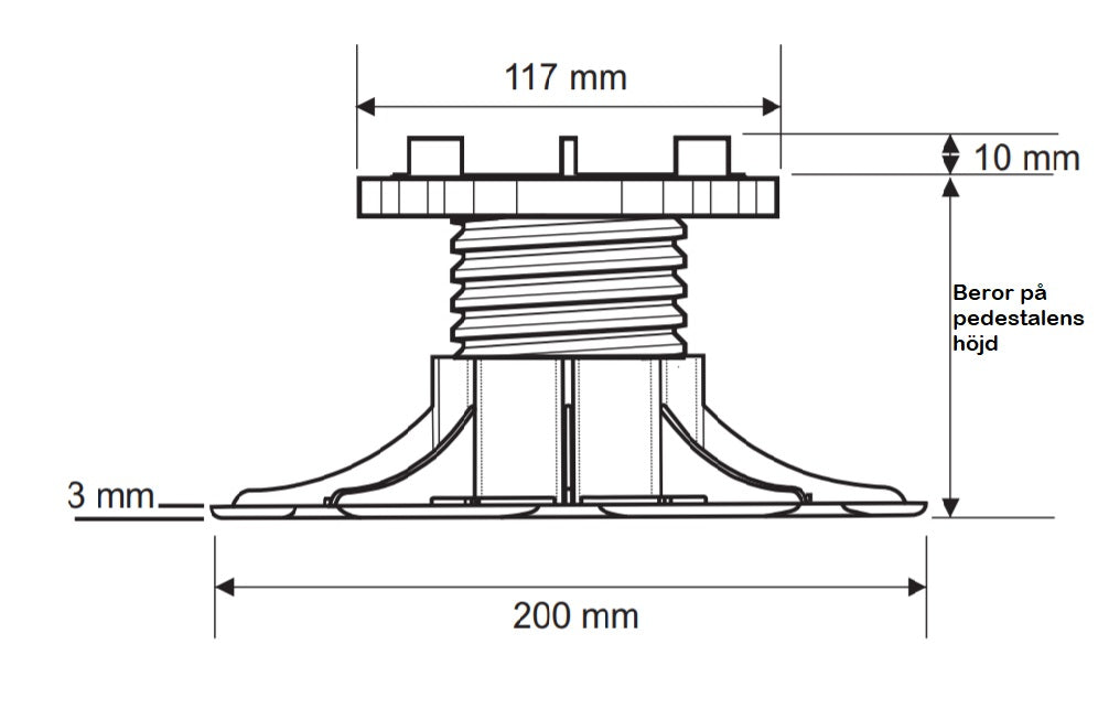 Flise- og terrassefod 50-75mm