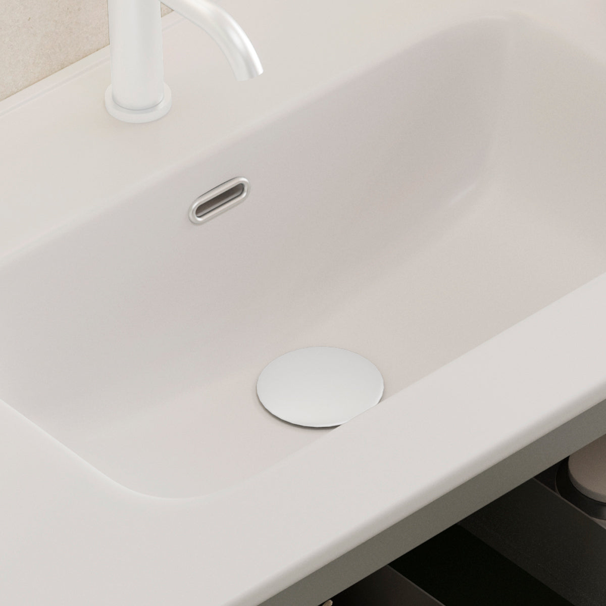 Bundventil Tenfors Pop-Up Hvid Blank