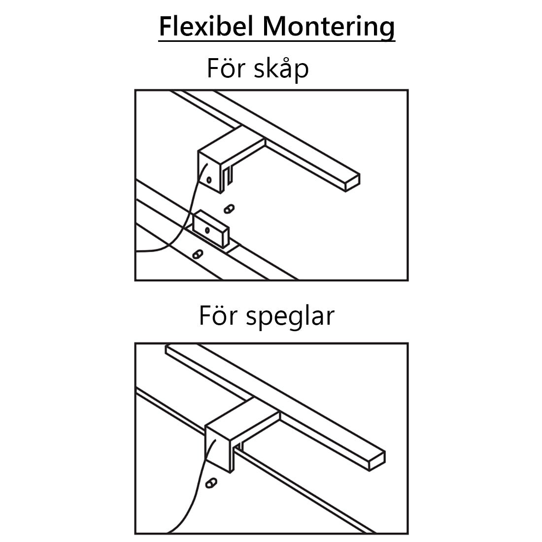 Spejlbelysning 60 cm Krom 4000K Tenfors Esther