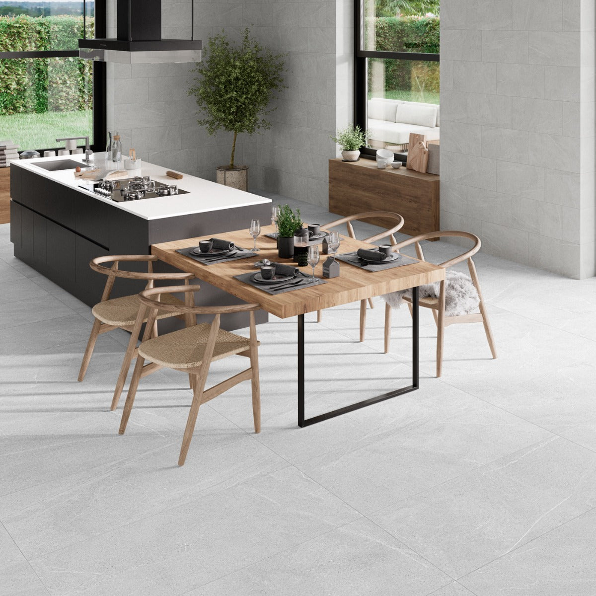 Klinker Bellevue White Marmor Matt