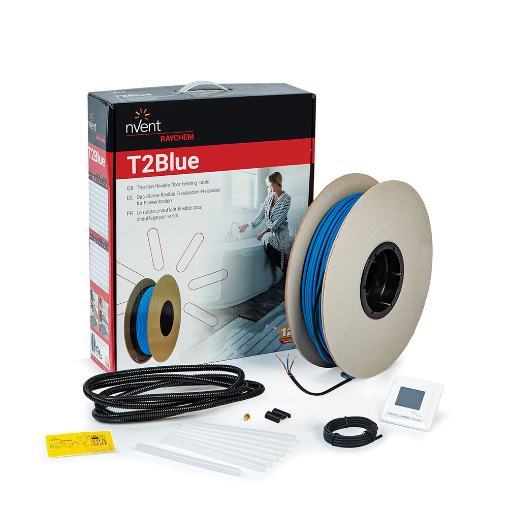 Gulvvarmepakke T2Blå-80m inkl. SENZ WIFI termostat (6,4-10 m²)