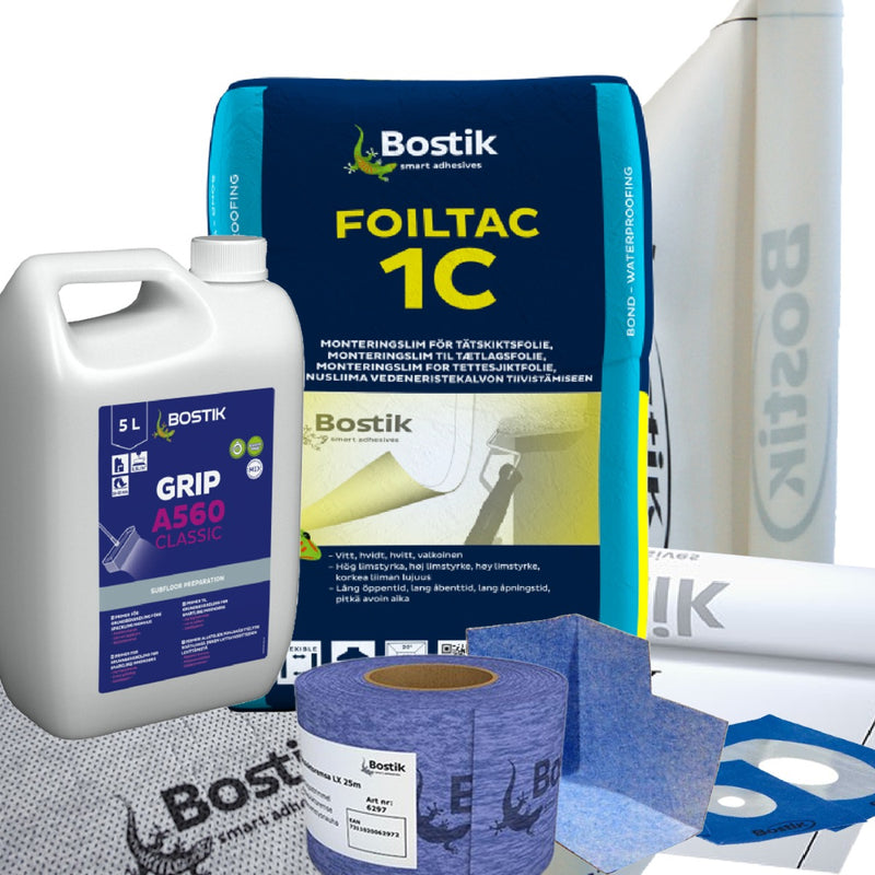 Bostik Tätskiktspaket upp till 40 m² Golv & Vägg