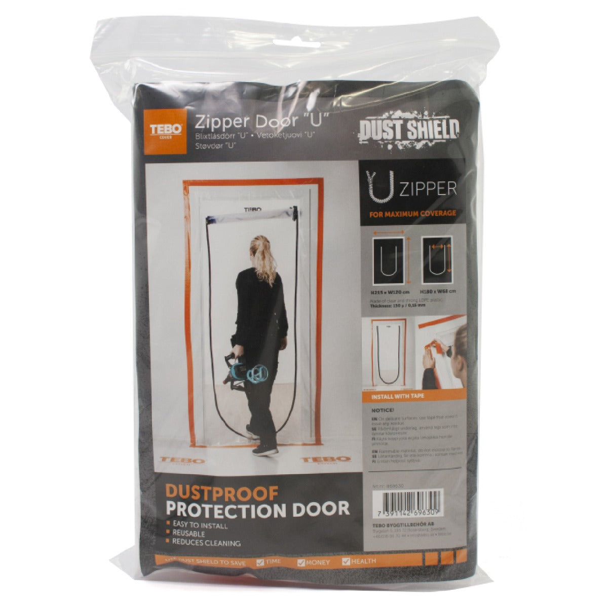 Støvdør med Lynlås "U"