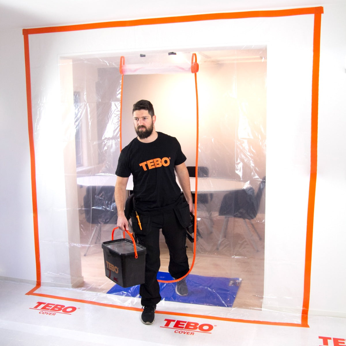 Støvdør med lynlås XL