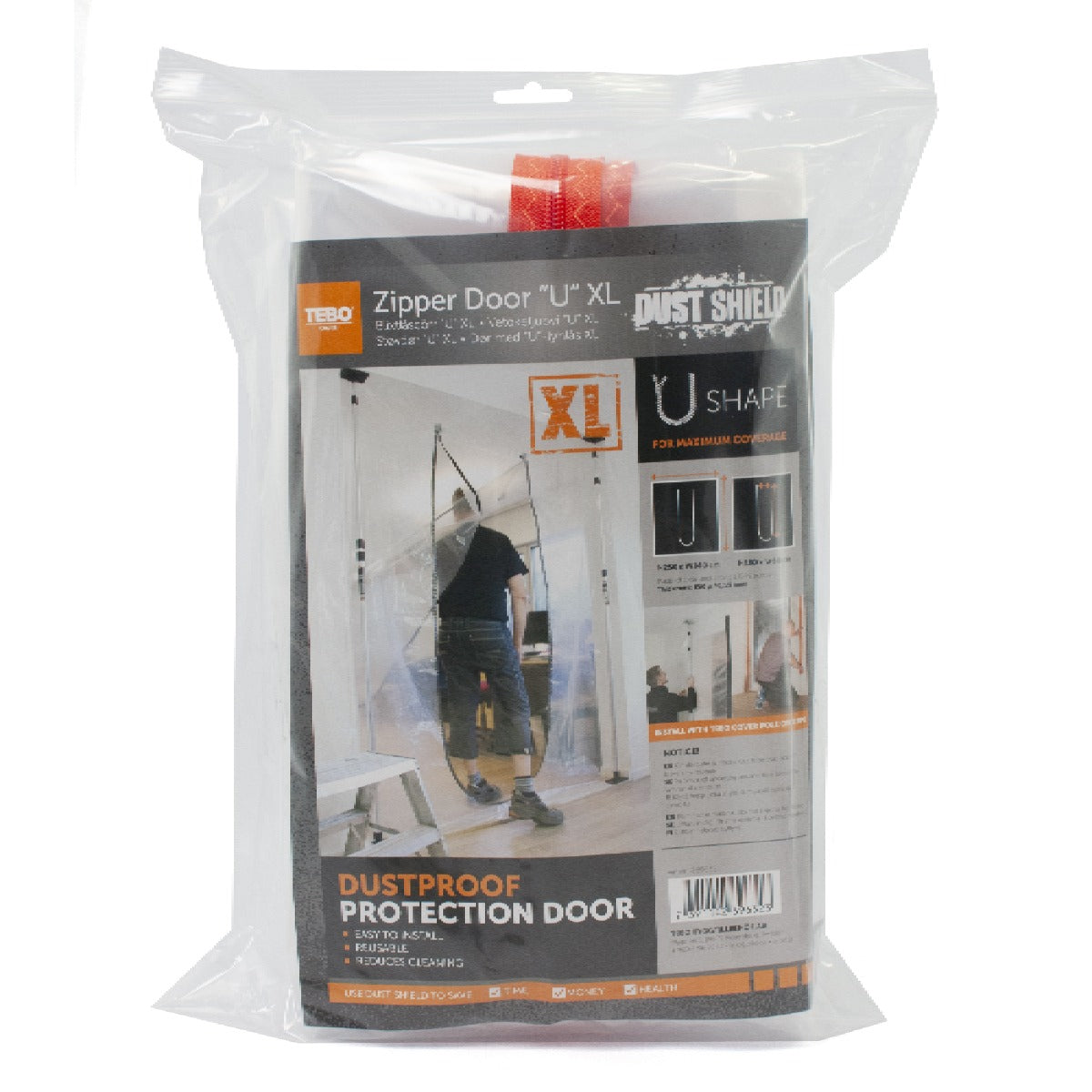 Støvdør med lynlås XL