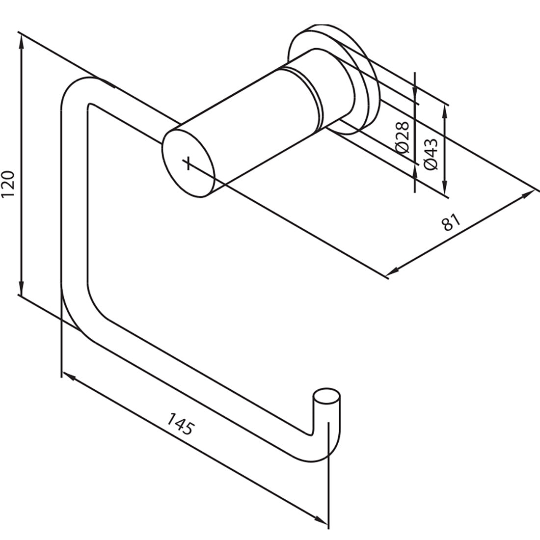 Toiletpapirholder Damixa Silhouet Børstet Koppar