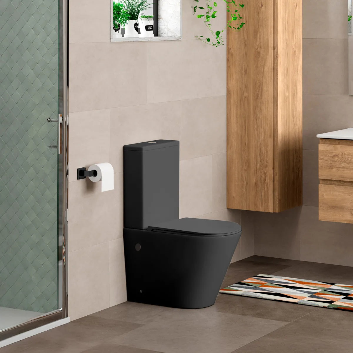 Toiletstol Tenfors Sanitario Sort Mat