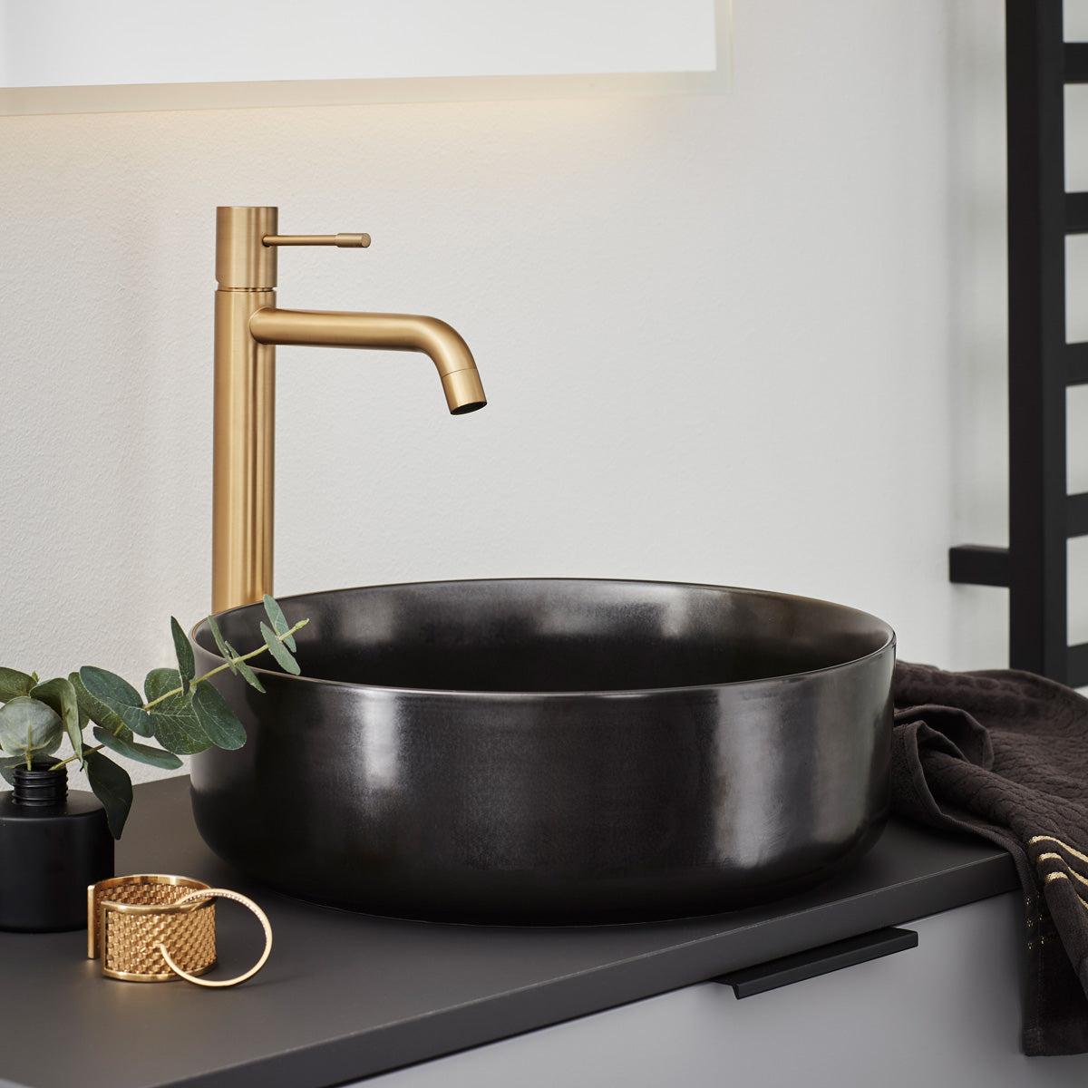 Håndvaskbatteri Hafa Fine Høj Mat Børstet Messing