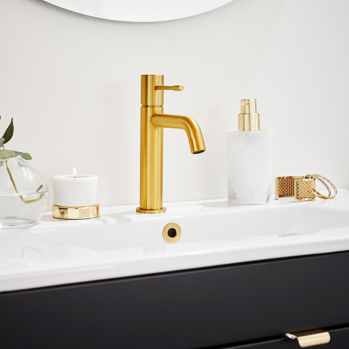 Håndvaskbatteri Hafa Fine Lav Mat Børstet Messing