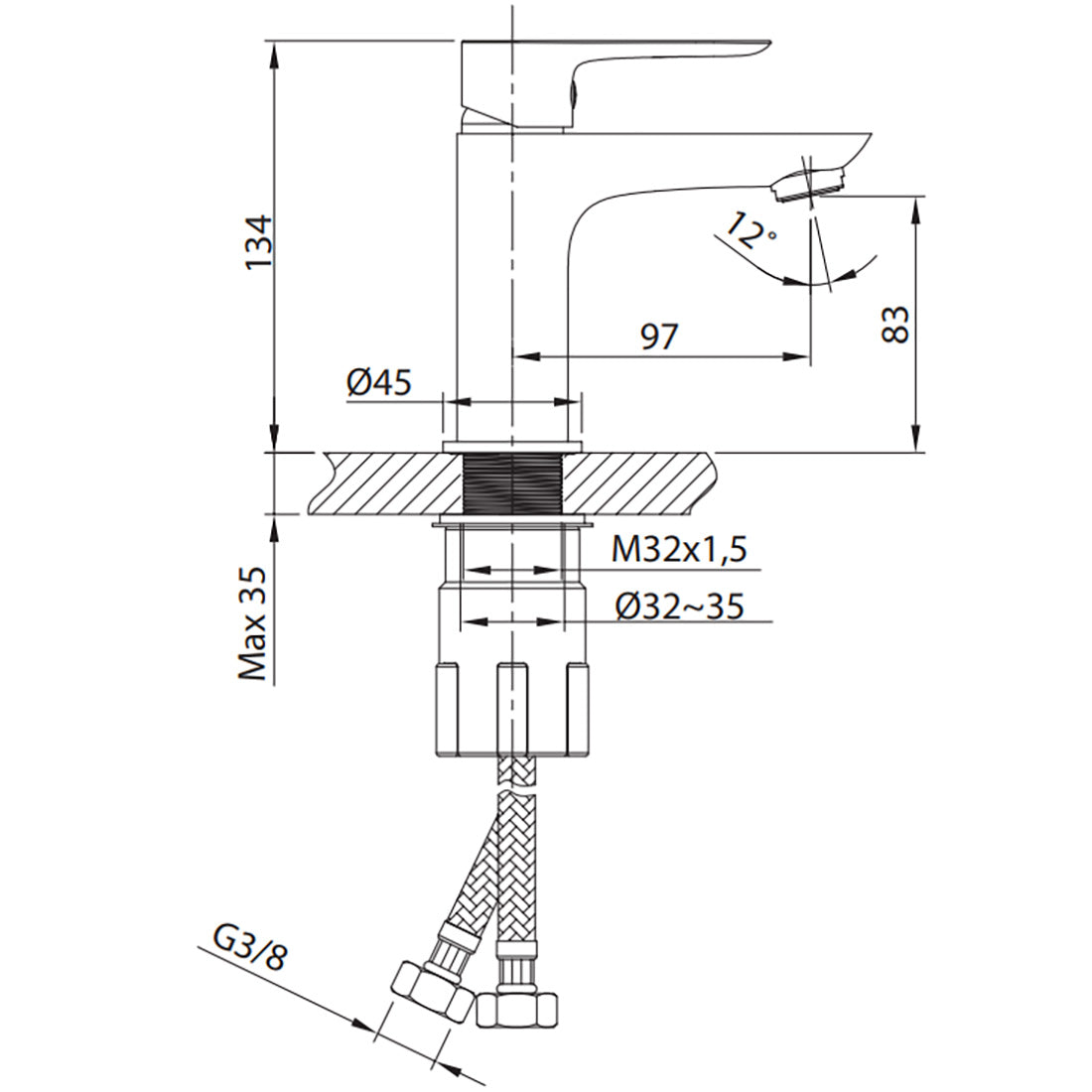 Håndvaskbatteri Hafa Go Sort