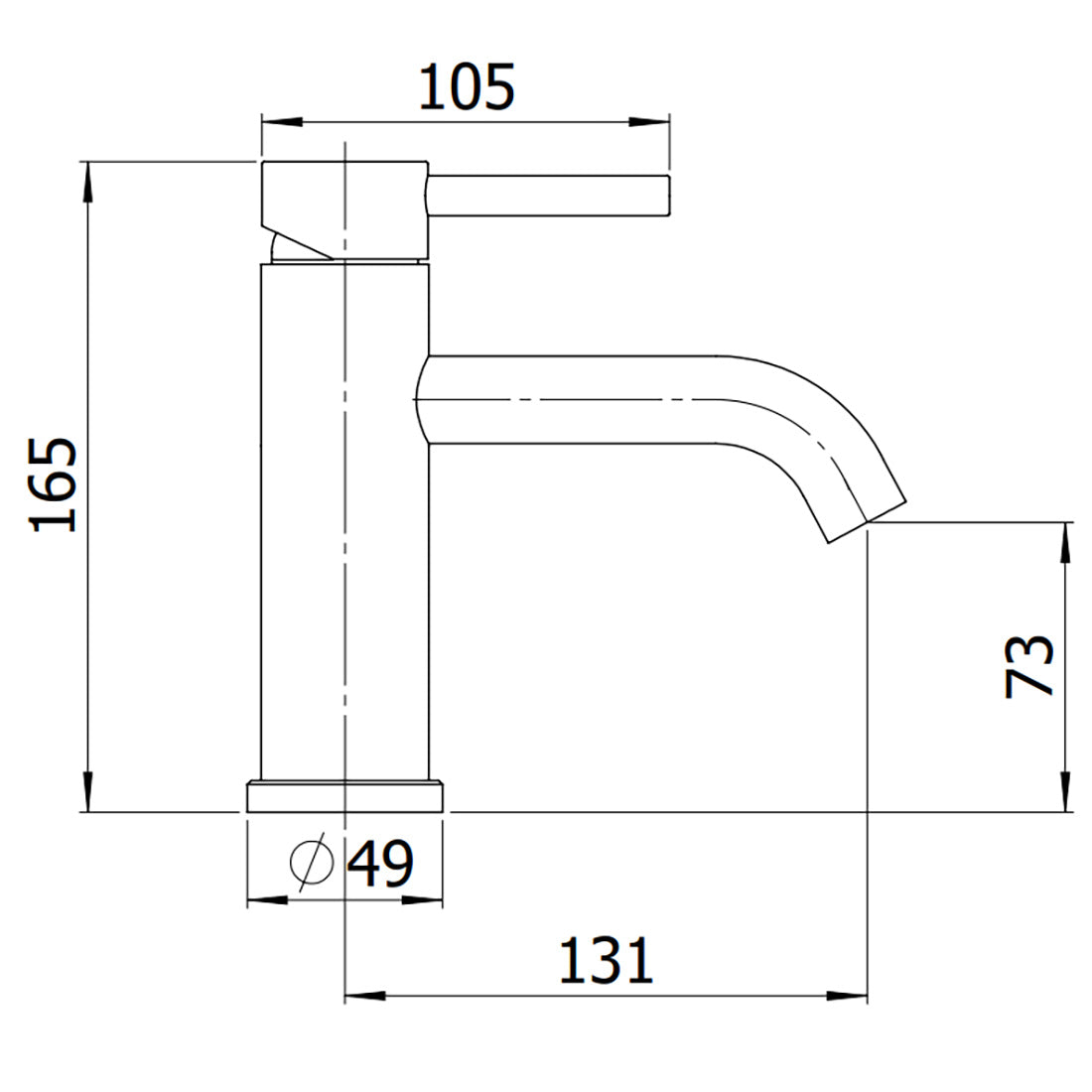 Håndvaskbatteri Hafa Reco Lav Rustfri Børstet