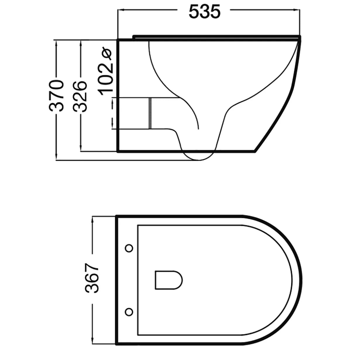 Væghængt Toilet Tenfors Sanitario Plus Hvid Blank