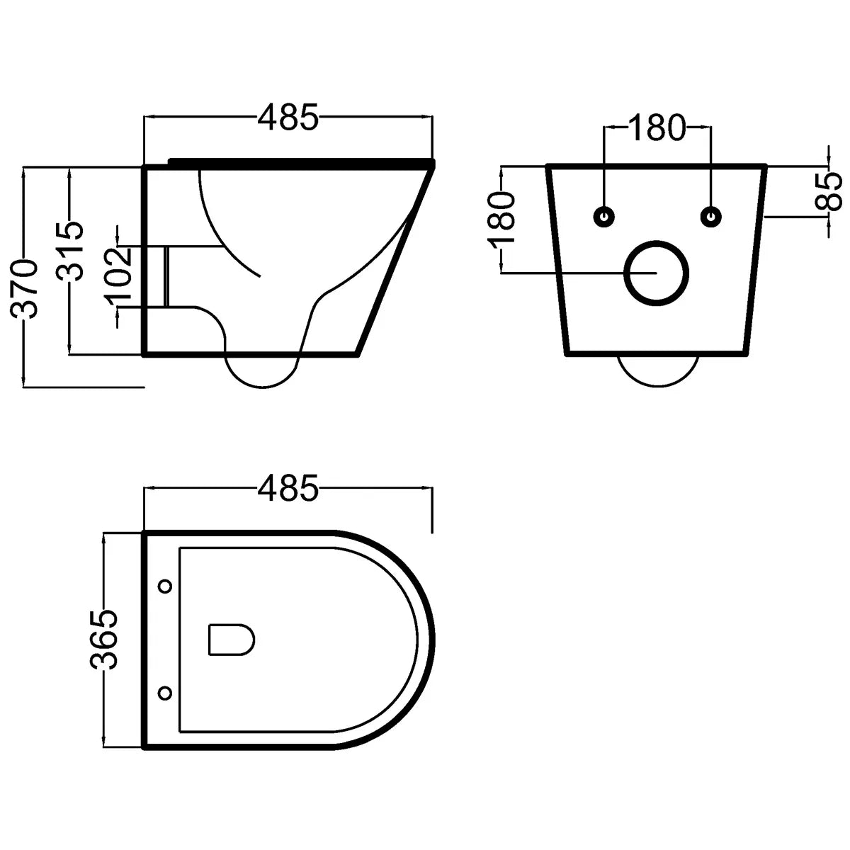 Væghængt Toilet Tenfors Sanitario Sort Mat