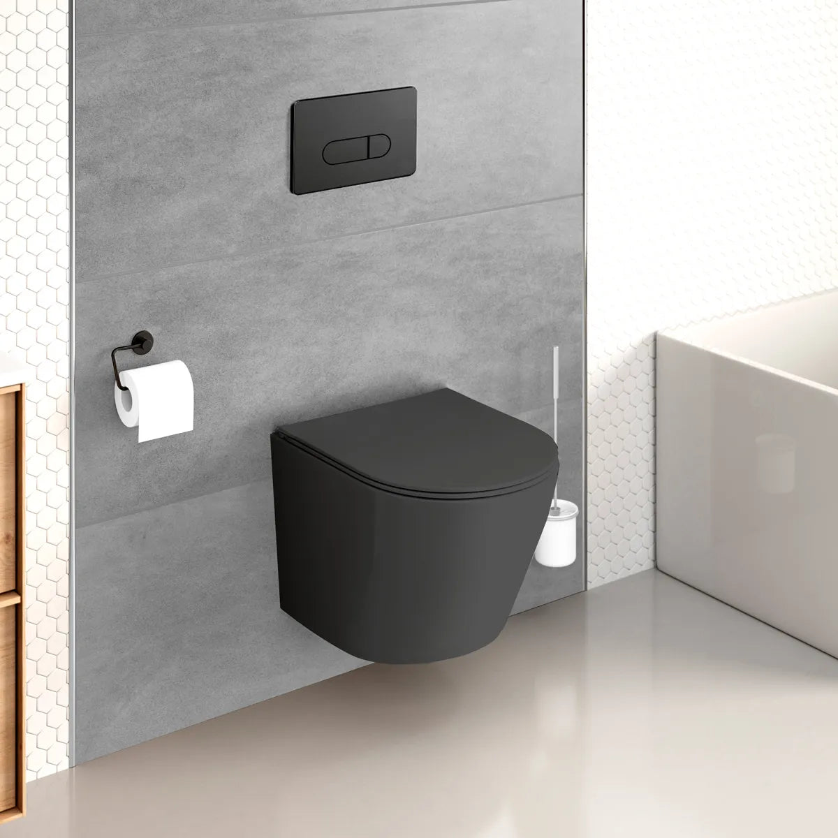 Væghængt Toilet Tenfors Sanitario Sort Mat