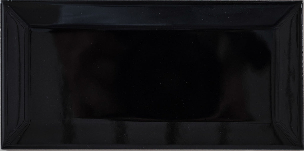 Vægflise Metro Sort Blank 7,5x15