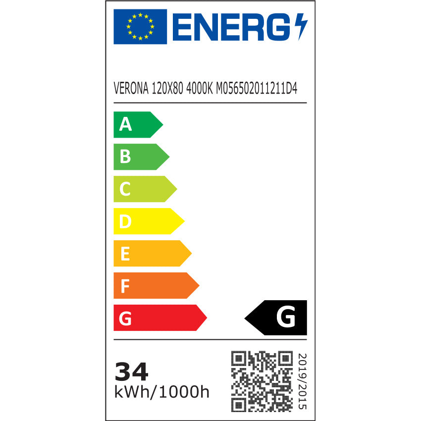 Badeværelsesspejl Dugfri LED 120x80 cm Tenfors Verona