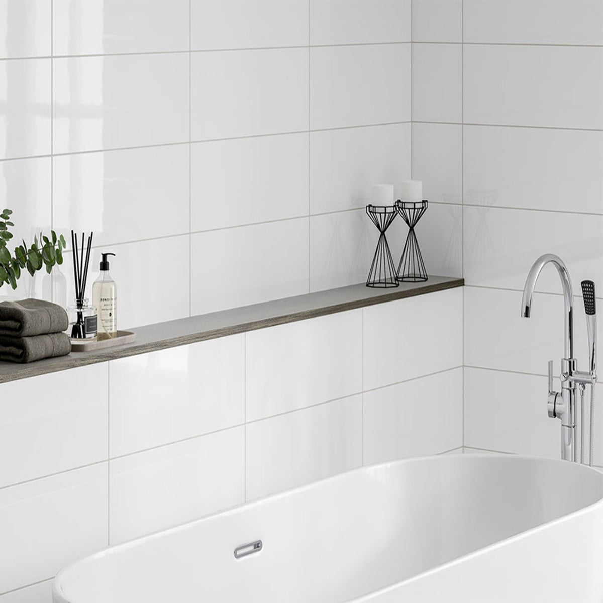 Vægflise Hvid Blank 30x60