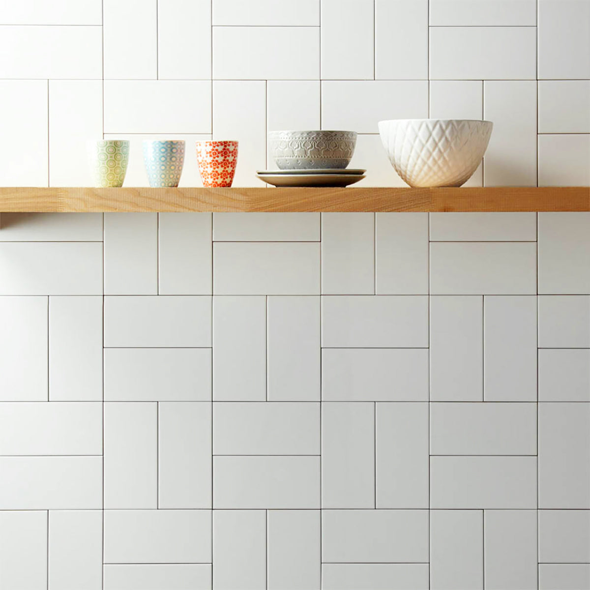 Vægflise Hvid Glat Mat 10x20