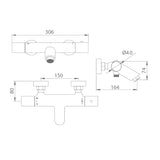 Badekararmatur Monza med håndbruser Krom