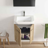 Badeværelsesmøbel sæt Tenfors Kompakt 55 cm Eg