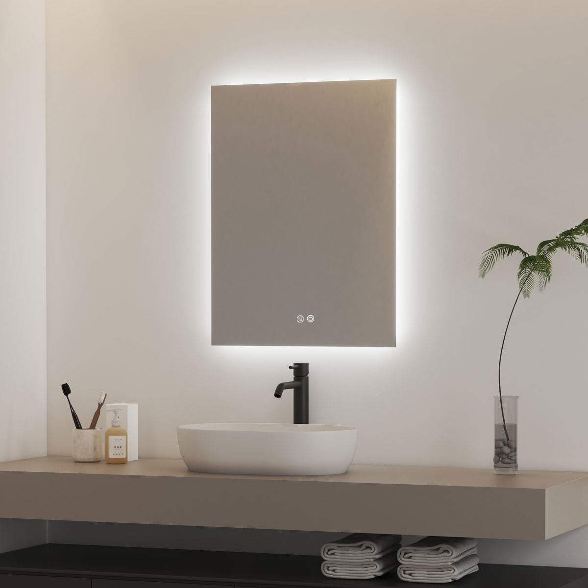 Badeværelsesspejl Dugfri LED 60x80 cm Tenfors Verona