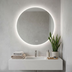 Badeværelsesspejl Rund Dugfri LED 80 cm Tenfors Verona