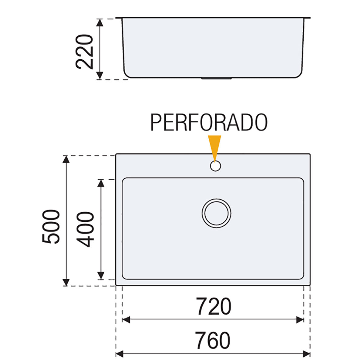 Køkkenvask Tenfors Boston Rustfri 76x50