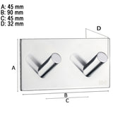 Dobbelkrog Smedbo Selvklæbende Kantet Krom Blank