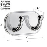 Dobbelkrog Smedbo Selvklæbende Krom Blank