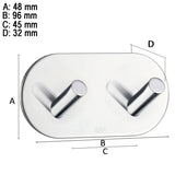 Dobbelkrog Smedbo Selvklæbende Rund Krom Blank