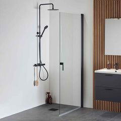 Brusedør Hafa Igloo Pro Lige 100 Klart glas Sort