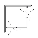 Brusehjørne Hafa Igloo Pro Fold 70x70 Klart glass Sort