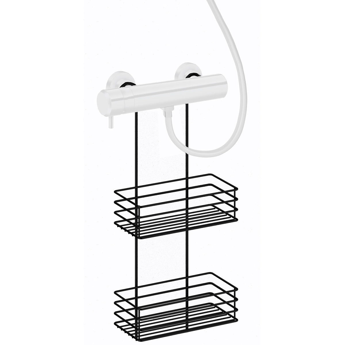 Brusekurv 2-plan Smedbo Sort Mat