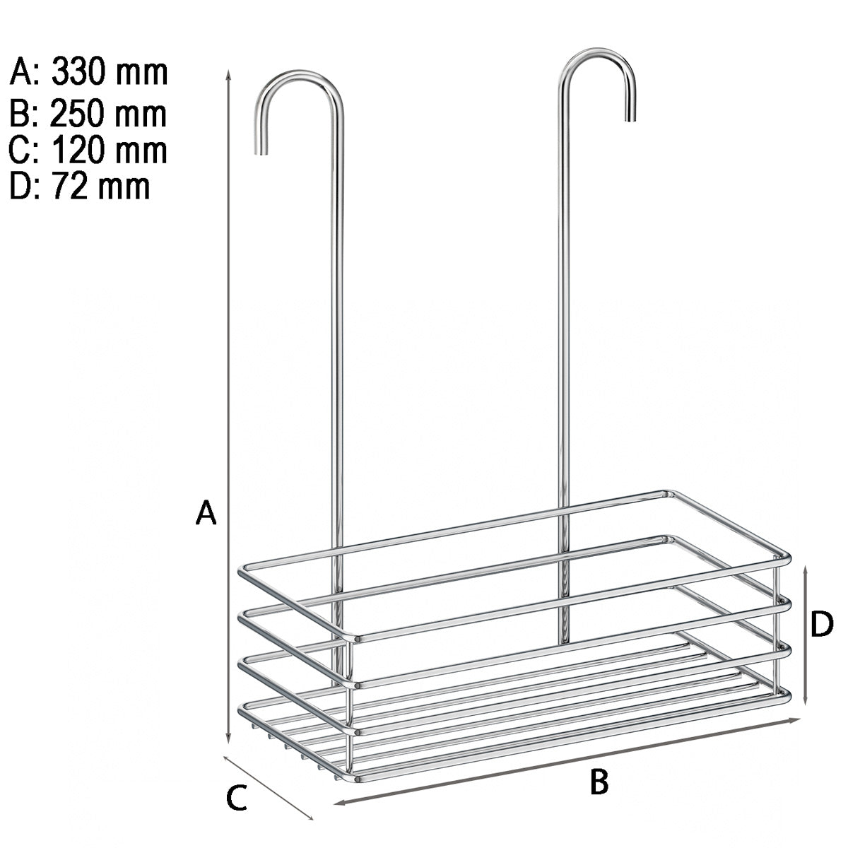 Brusekurv enkel Smedbo Krom Blank