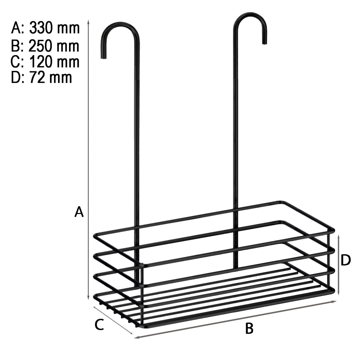 Brusekurv enkel Smedbo Sort Mat