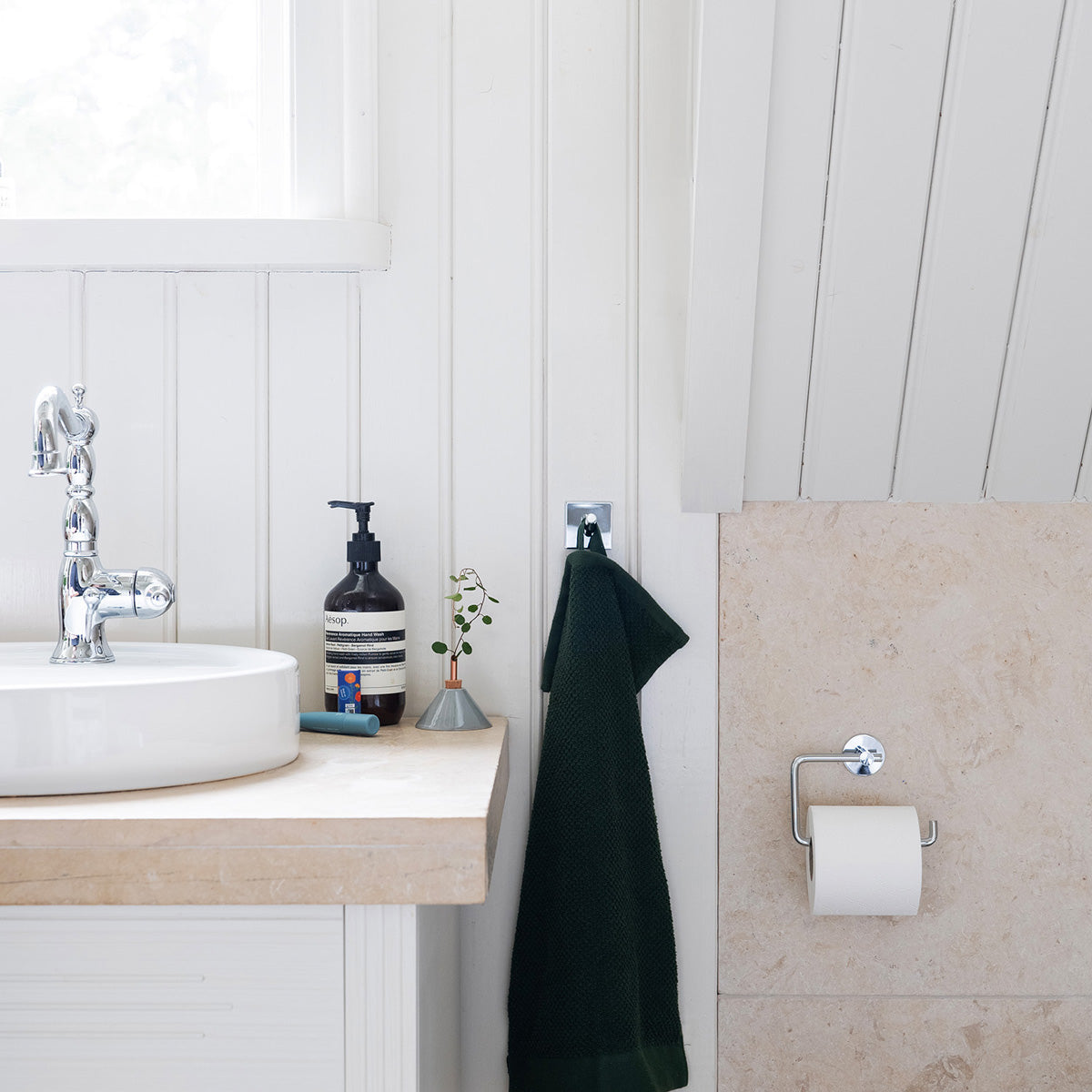 Enkeltkrog Smedbo Selvklæbende Kantet Krom Blank