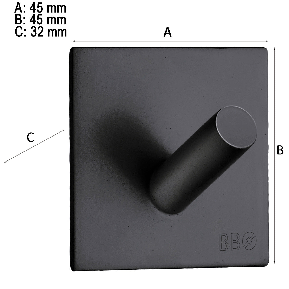 Enkeltkrog Smedbo Selvklæbende Kantet Sort Mat