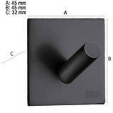 Enkeltkrog Smedbo Selvklæbende Kantet Sort Mat