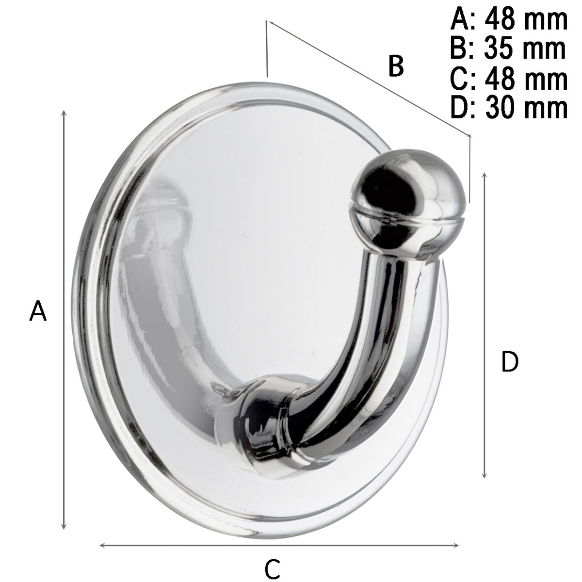 Enkeltkrog Smedbo Selvklæbende Krom Blank
